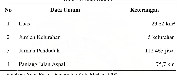 Tabel  3. Data Umum 