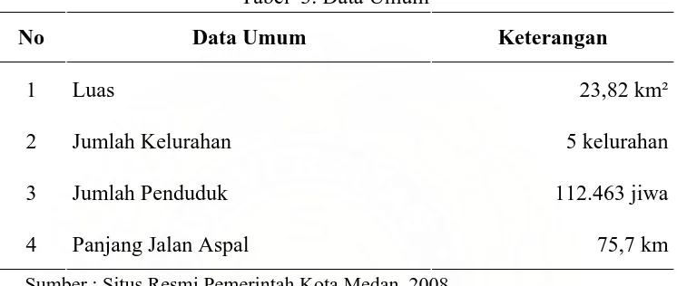 Tabel  3. Data Umum 