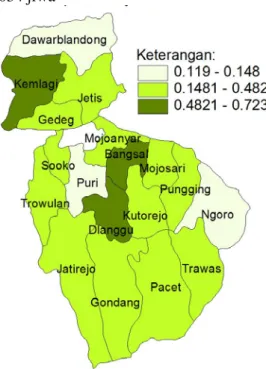Gambar 4.3 Prevalensi penderita Pneumonia   Kabupaten Mojokerto Tahun 2013 