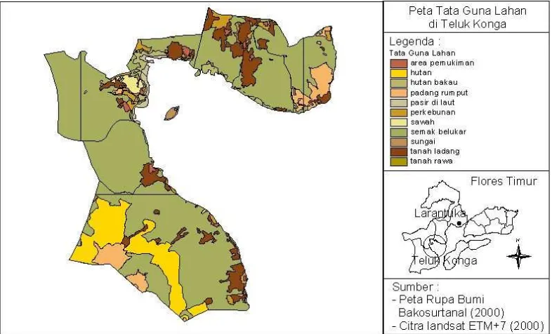 Gambar 11 Peta penggunaan lahan di Teluk Konga. 