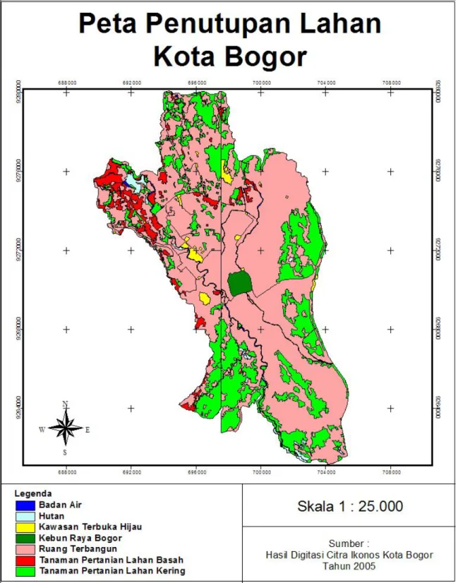 Gambar 5. Peta Penutupan Lahan Kota Bogor 2005 