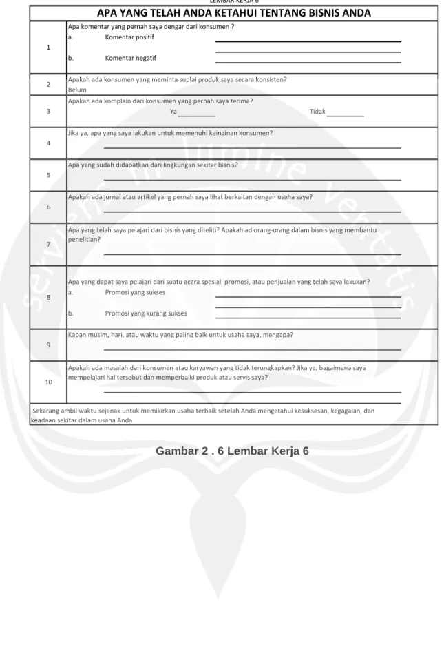 Gambar 2 . 6 Lembar Kerja 6 