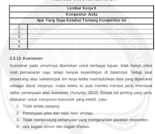 Tabel 2.11. Contoh Lembar Kerja 8 