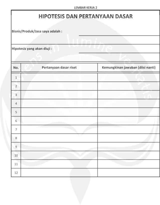 Tabel 2.3. Lembar Kerja 2 