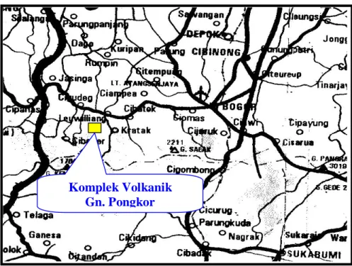 Gambar 1. Lokasi daerah penelitian yang secara administratif termasuk                             Kabupaten Bogor