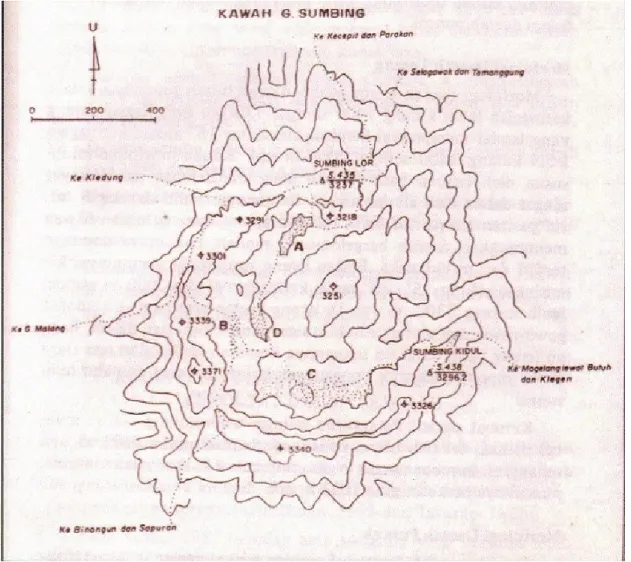 Gambar Peta Kawah G. Sumbing, Jawa Tengah 
