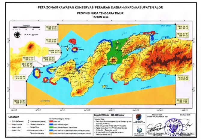 Gambar 1. Peta Zonasi KKPD Kabupaten Alor 