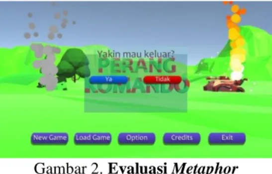 Gambar 2. Evaluasi Metaphor  3.  H3 - Use control and freedom (navigation) 