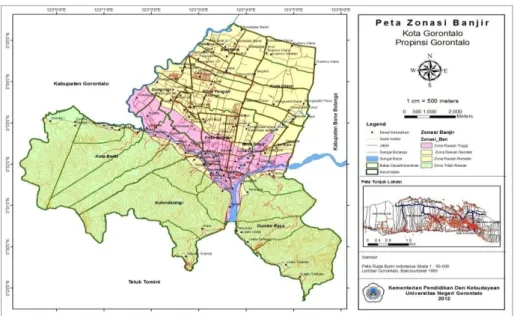 Gambar 5  Peta zonasi banjir Kota Gorontalo 