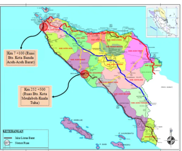 Gambar 1. Peta Lokasi Penelitian   Sumber : Dinas PU Prov. Aceh,  2014  Tabel 1. Kebutuhan Data Penelitian 