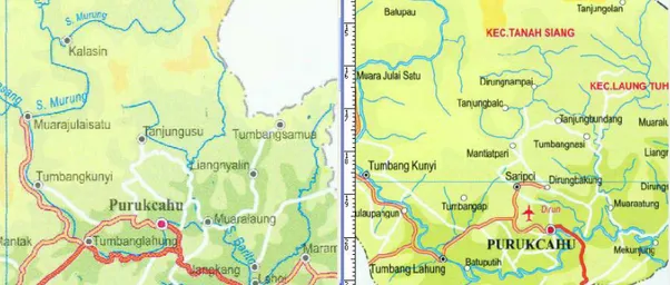 Gambar 2.  Peta Provinsi Kalimantan Tengah        Gambar 3. Peta Kabupaten Murungraya  Skala 1:3.300.000                                                  Skala 1:450.000 