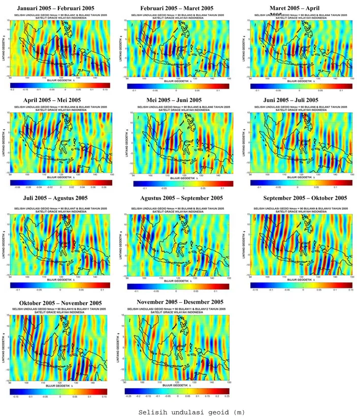 Gambar 4.7 Selisih undulasi geoid di Indonesia n max =90.