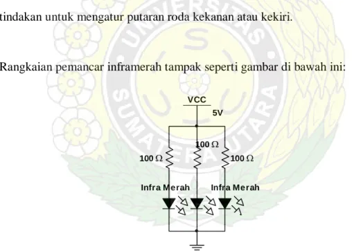 Gambar 3.2.  Rangkaian Pemancar inframerah 