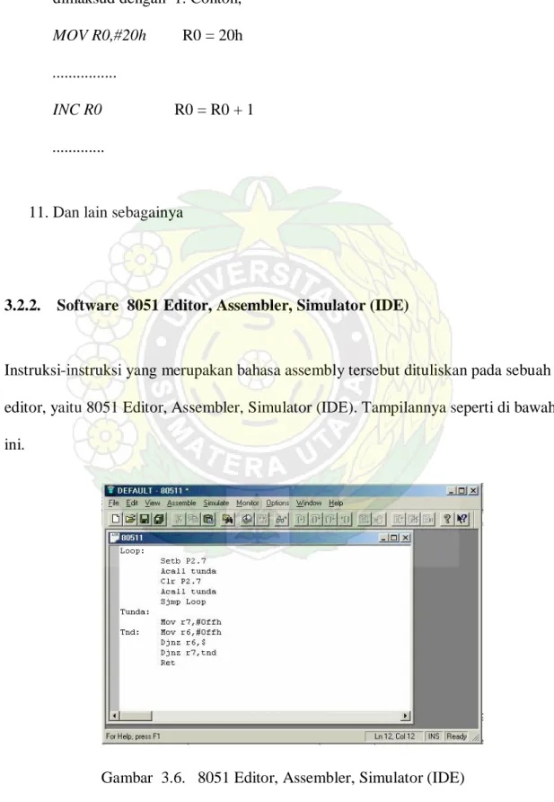 Gambar  3.6.   8051 Editor, Assembler, Simulator (IDE) 
