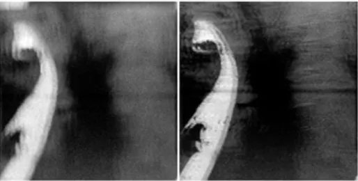 Gambar 2.3 Citra SAR sebelum (kiri) dan sesudah di-olah (kanan)  (Sumber: McCandless Jr dan Jackson, 2004) 