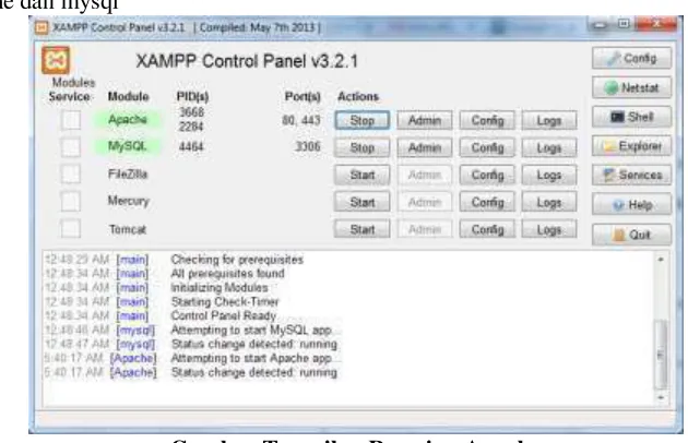 Gambar Tampilan Running MySQL 