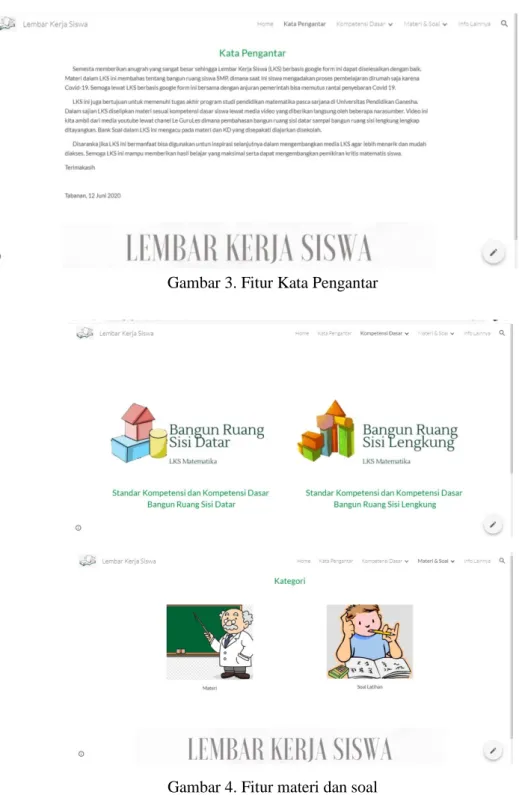 Gambar 3. Fitur Kata Pengantar 