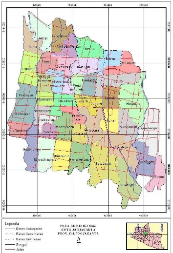 Gambar 7  Peta Administrasi Kota Yogyakarta 