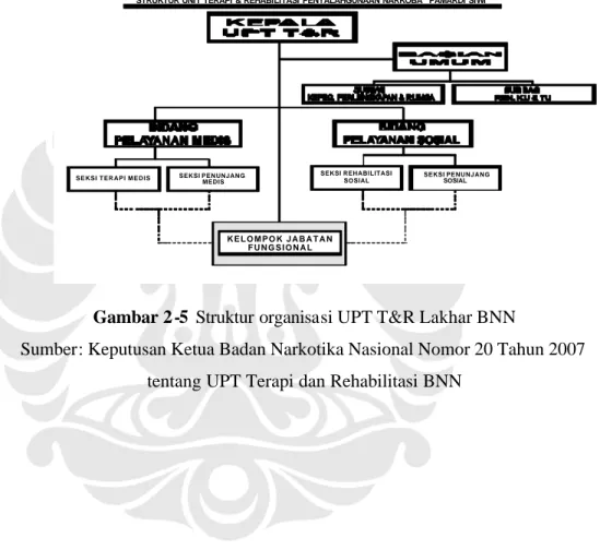 Gambar  2 -5  Struktur organisasi UPT T&amp;R Lakhar BNN 