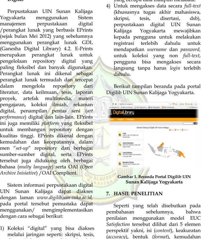 Gambar 1. Beranda Portal Digilib UIN   Sunan Kalijaga Yogyakarta 