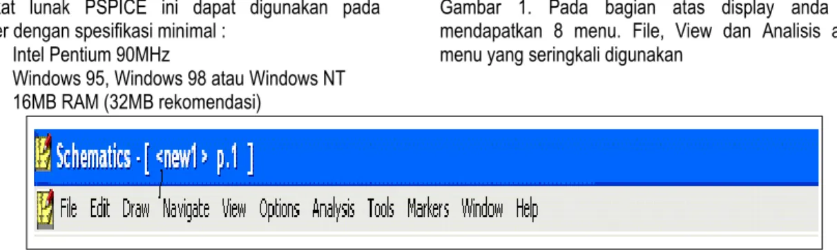 Gambar 1.  Layout umum dari Desain Center  2.1        Menggambar Rangkaian 