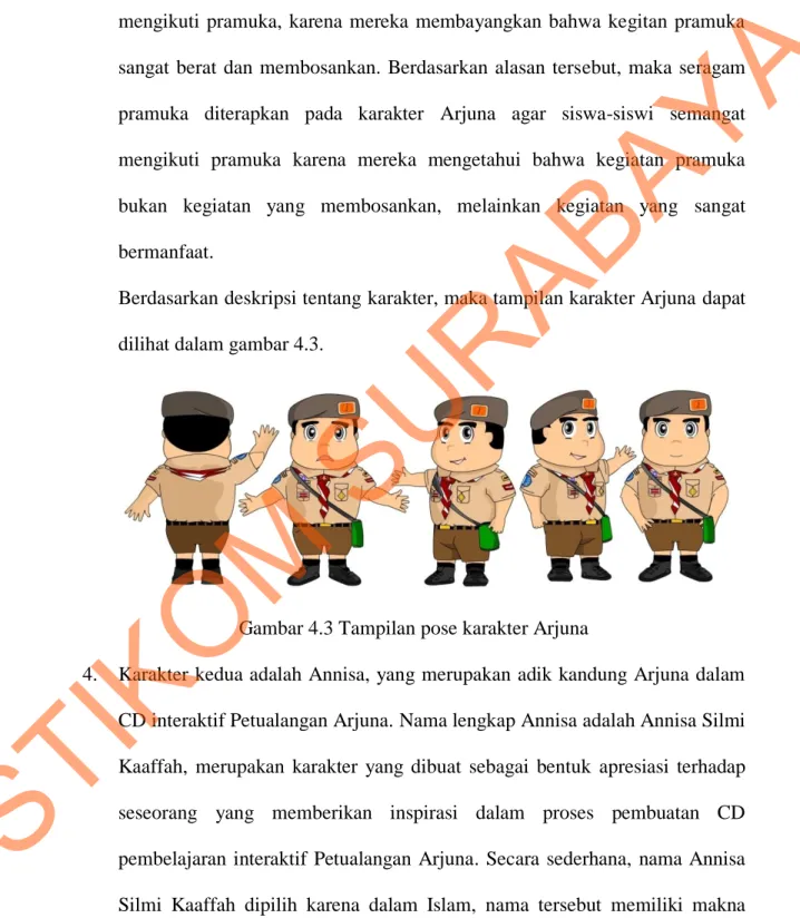 Gambar 4.3 Tampilan pose karakter Arjuna 