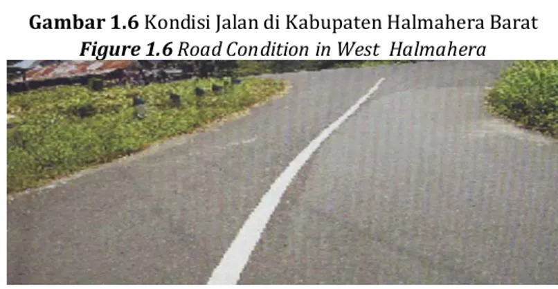 Gambar 1.6 Kondisi Jalan di Kabupaten Halmahera Barat  Figure 1.6 Road Condition in West  Halmahera 
