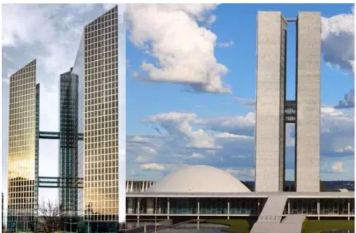 Gambar 2.13 Highlight Towers (Architectism 2011) dan The National  Congress Complex of Brasilia (Zimbres 2006) 