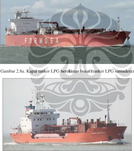 Gambar 2.8a. Kapal tanker LPG berukuran besar (tanker LPG samudera) 