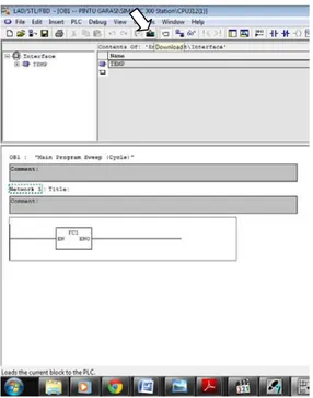 Gambar 2. 15 Proses klik toolbar download pada file OB1 