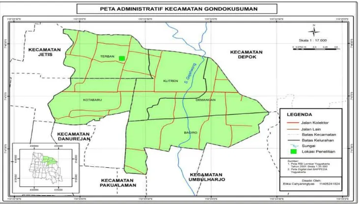 Gambar 2. Peta Administratif Kecamatan Gondokusuman