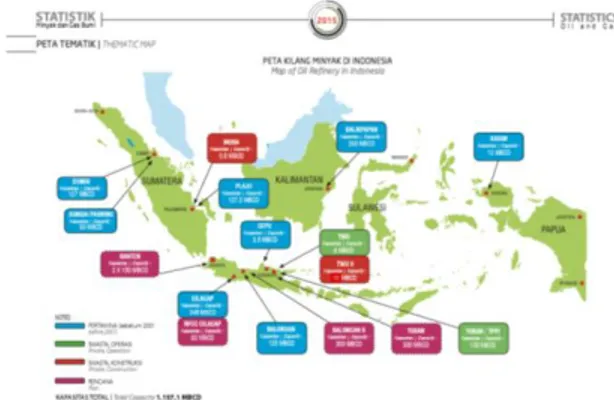 Gambar 1. Peta Persebaran Kilang M inyak di Indonesia