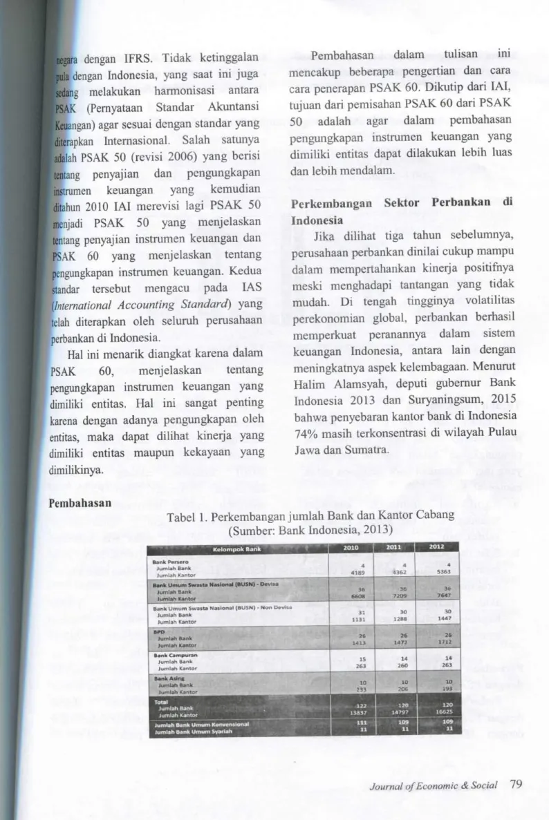 Tabel 1. Perkembangan jumlah Bank dan Kantor Cabang  (Sumber: Bank Indonesia, 2013) 