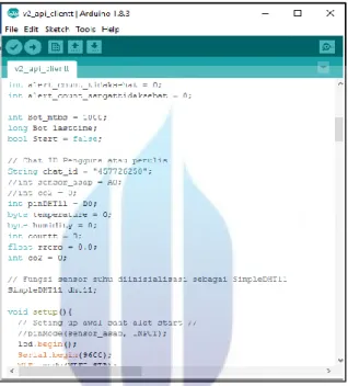 Gambar 3.9 Coding Arduino IDE Untuk Sambungan Ke Telegram 