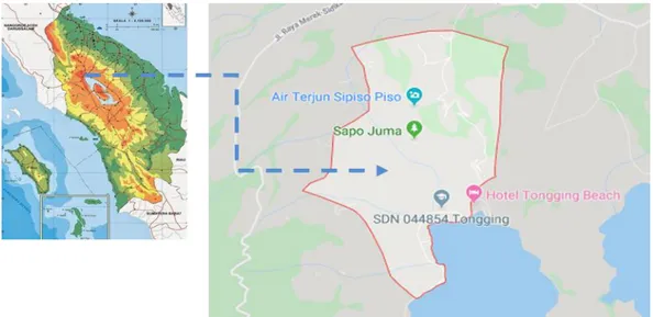 Gambar 1. Peta sebaran lokasi wisata Kawasan Tongging  (sumber : Google map) 