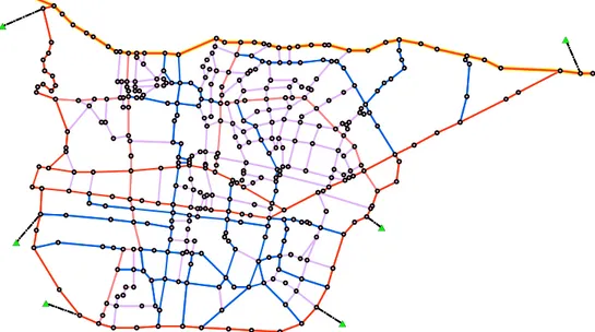 Gambar V.3 Sistem zona dan jaringan data buatan medium dengan tingkat resolusi 1 