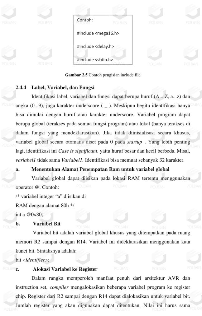 Gambar 2.5 Contoh pengisian include file