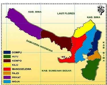Gambar 1. Peta Wilayah Kabupaten Dompu (BPS Kabupaten Dompu, 2016B) 