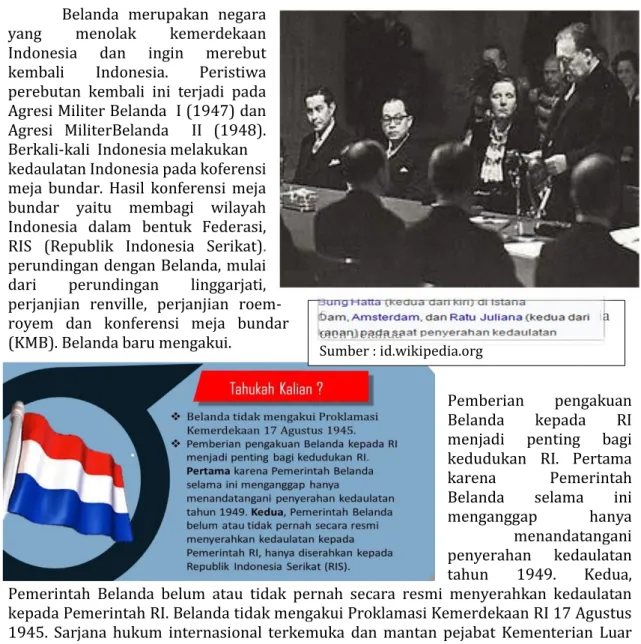 Gambar : Pengakuan Kemerdekaan Indonesia  oleh Belanda 