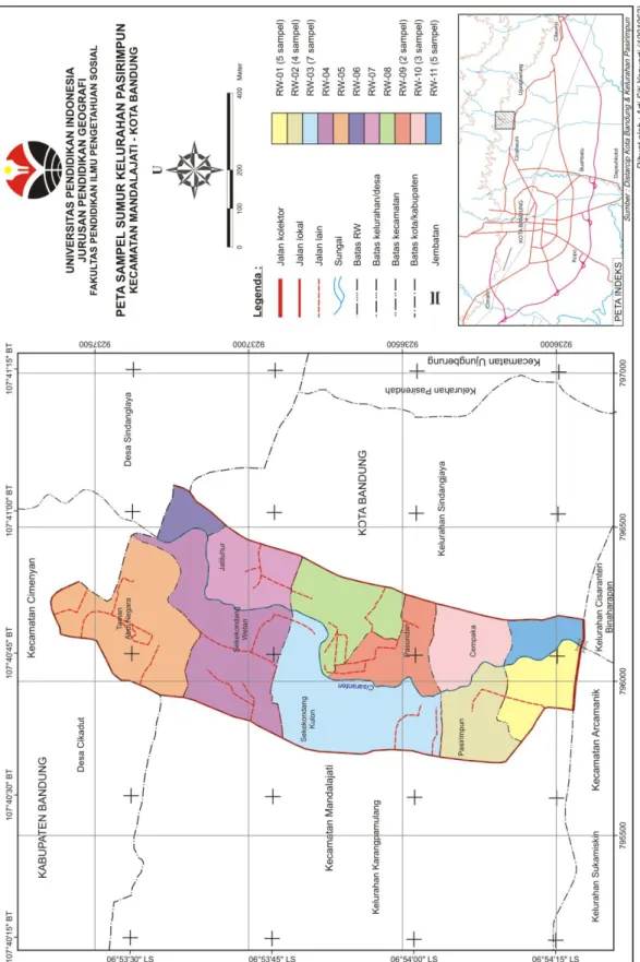 Gambar 3.2 Peta Sample Sumur Kelurahan Pasirimpun 