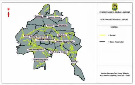 Gambar 1. Peta Sungai Bandar Lampung.