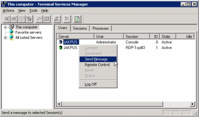 Gambar 12.5: Kotak dialog Terminal Service Manager 