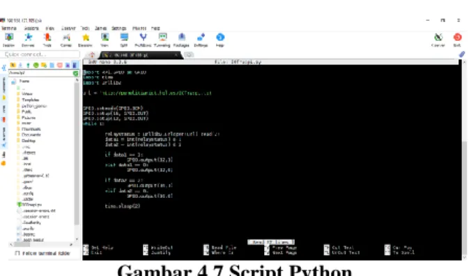 Gambar 4.7 Script Python  4.3   Implementasi  