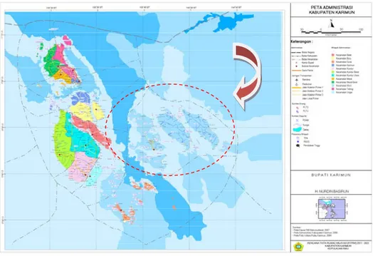Gambar 1.  Lokasi Penelitian Pulau Moro Karimun Kepulauan Riau  (Sumber :  Bappeda Karimun, 2013) 