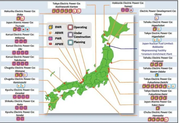 Gambar 3. Status PLTN Jepang Sebelum Insiden Fukushima Daiichi [2]