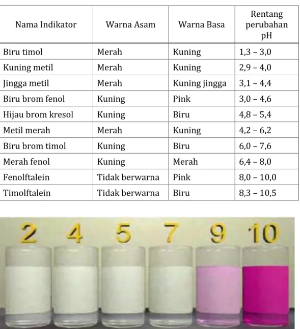 Tabel 1. Indikator asam - basa 