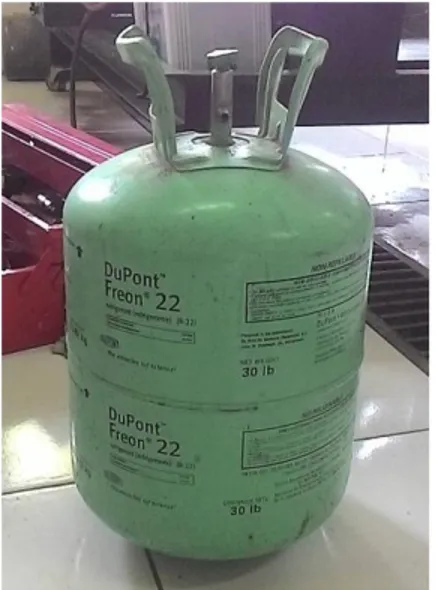 Gambar  2.5 Tabung  Refrigerant R-22  Sifat-sifat  yang  dikehendaki  dari  suatu  refrigerant  : 