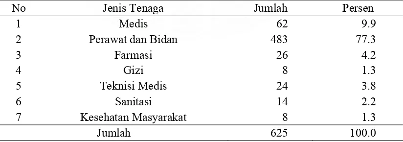 Tabel 4.1.  Jenis dan Jumlah Tenaga Kesehatan di Kabupaten Rokan Hilir 