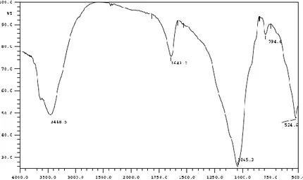 Gambar 3. Spektra FTIR dari Ca-Bentonit 