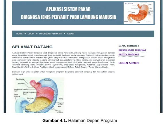 Gambar 4.1. Halaman Depan Program